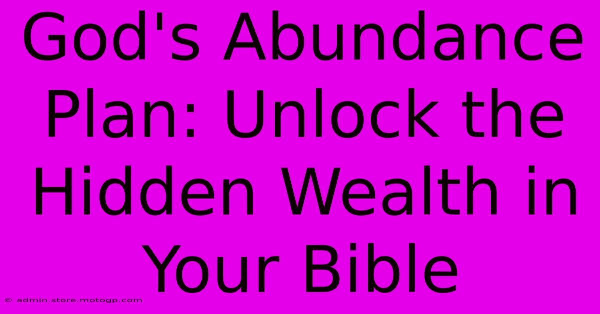 God's Abundance Plan: Unlock The Hidden Wealth In Your Bible