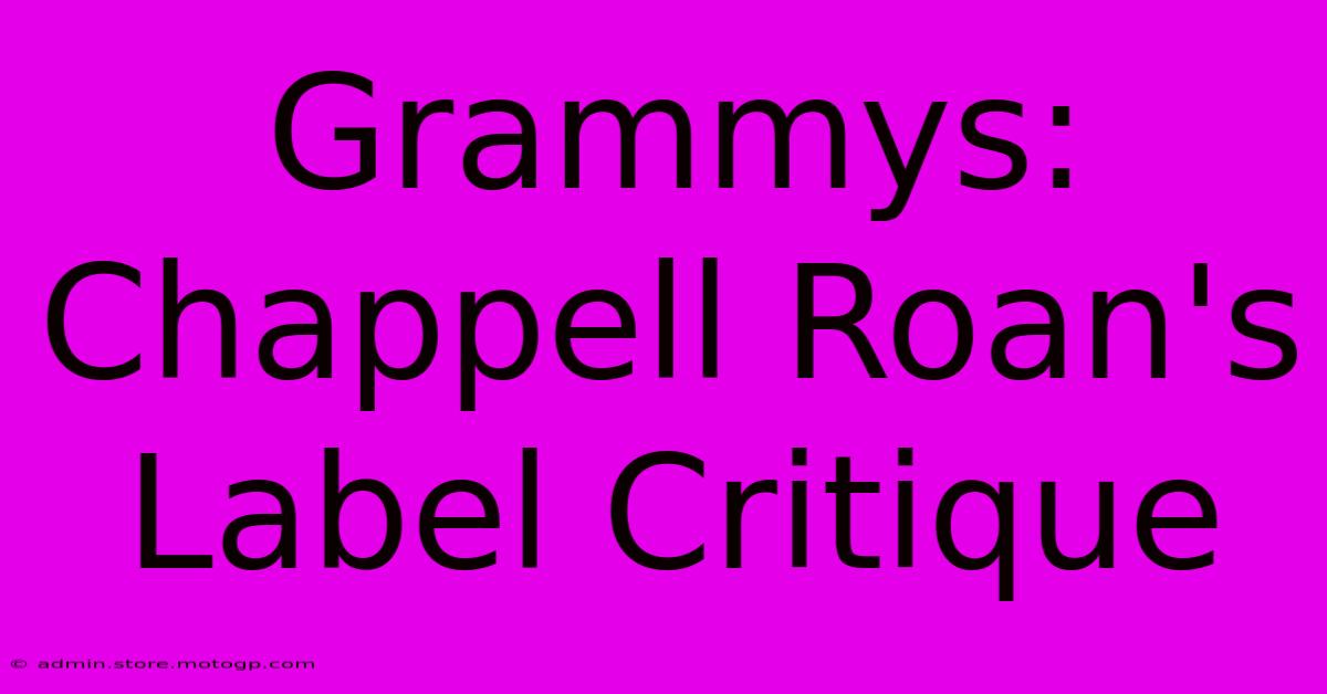 Grammys: Chappell Roan's Label Critique