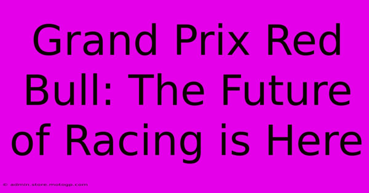 Grand Prix Red Bull: The Future Of Racing Is Here