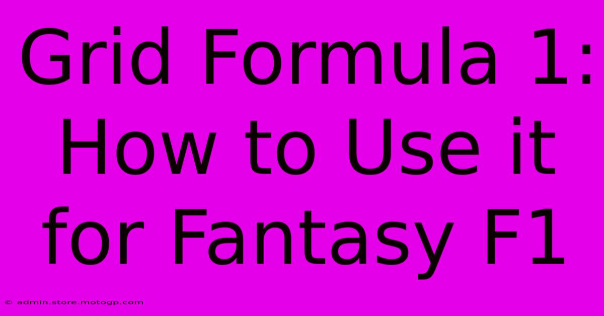 Grid Formula 1: How To Use It For Fantasy F1