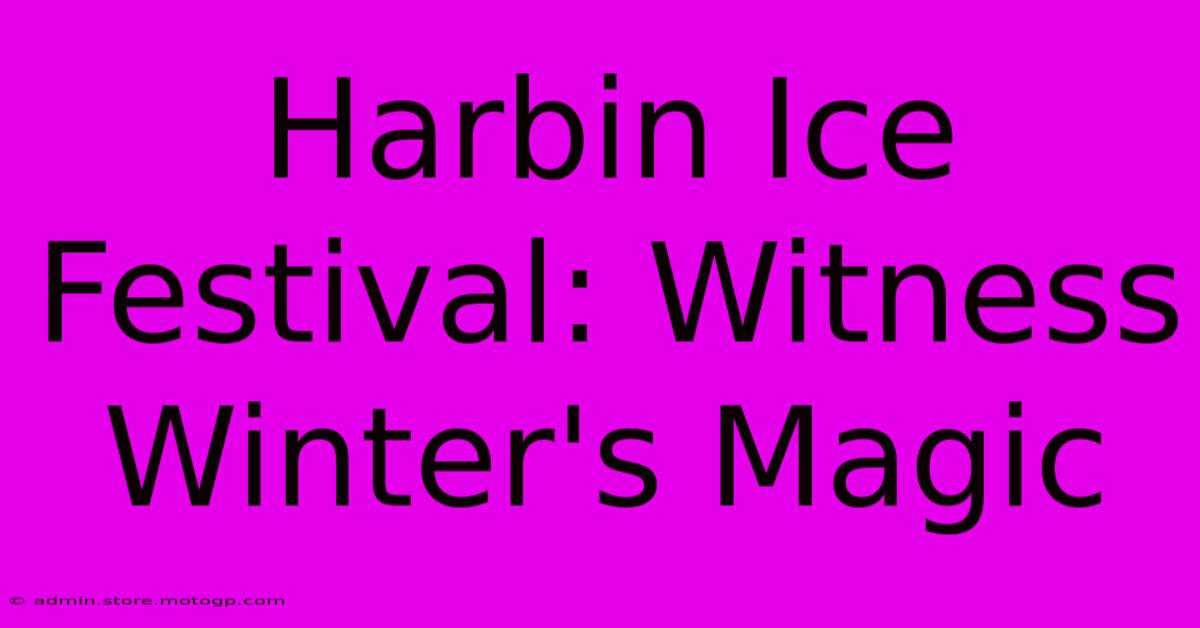 Harbin Ice Festival: Witness Winter's Magic