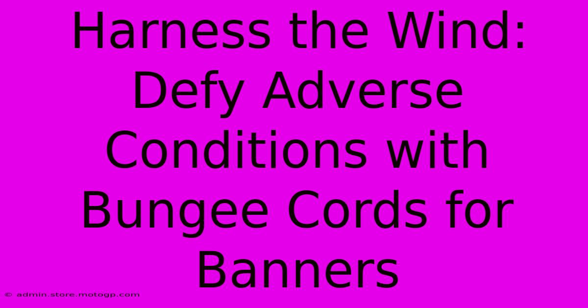 Harness The Wind: Defy Adverse Conditions With Bungee Cords For Banners