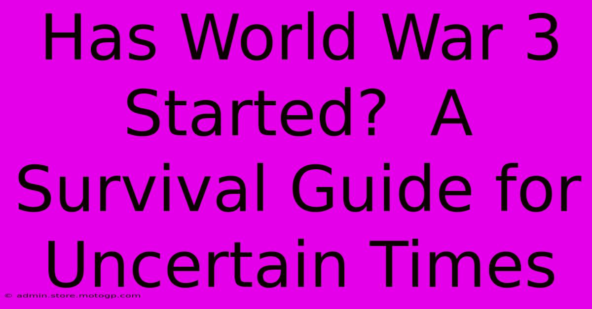 Has World War 3 Started?  A Survival Guide For Uncertain Times