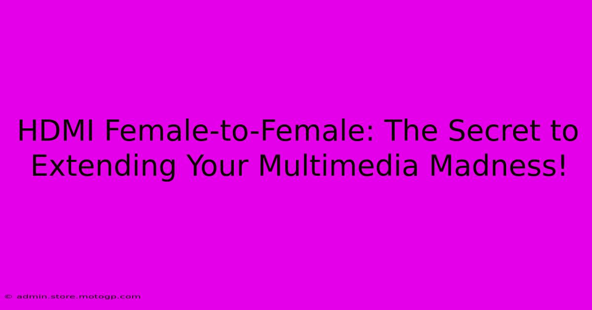 HDMI Female-to-Female: The Secret To Extending Your Multimedia Madness!