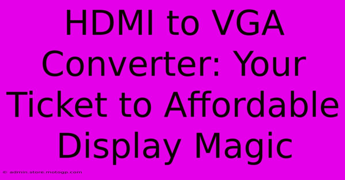 HDMI To VGA Converter: Your Ticket To Affordable Display Magic