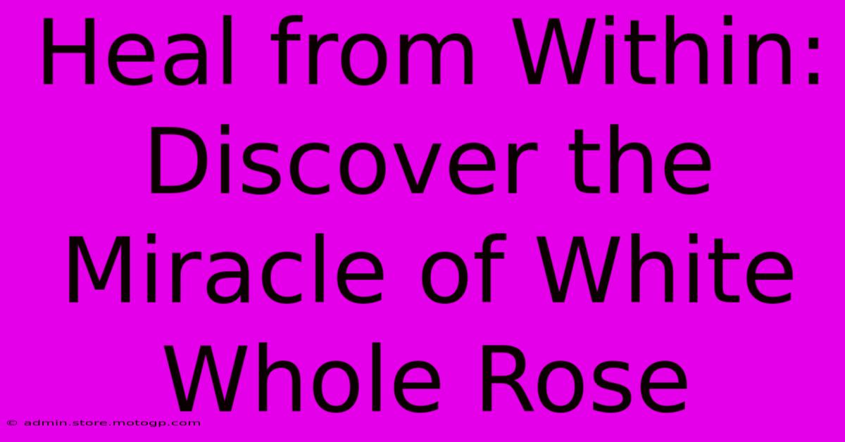 Heal From Within: Discover The Miracle Of White Whole Rose