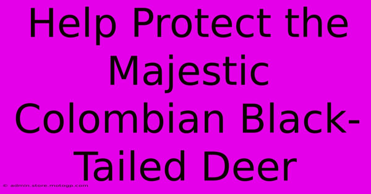 Help Protect The Majestic Colombian Black-Tailed Deer