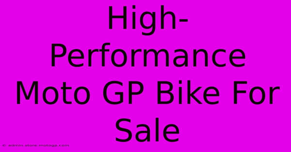 High-Performance Moto GP Bike For Sale