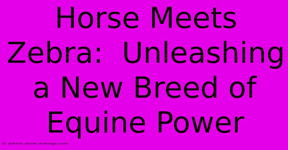 Horse Meets Zebra:  Unleashing A New Breed Of Equine Power