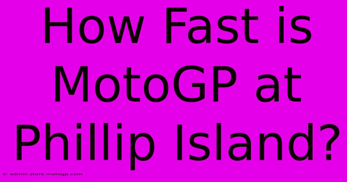 How Fast Is MotoGP At Phillip Island?