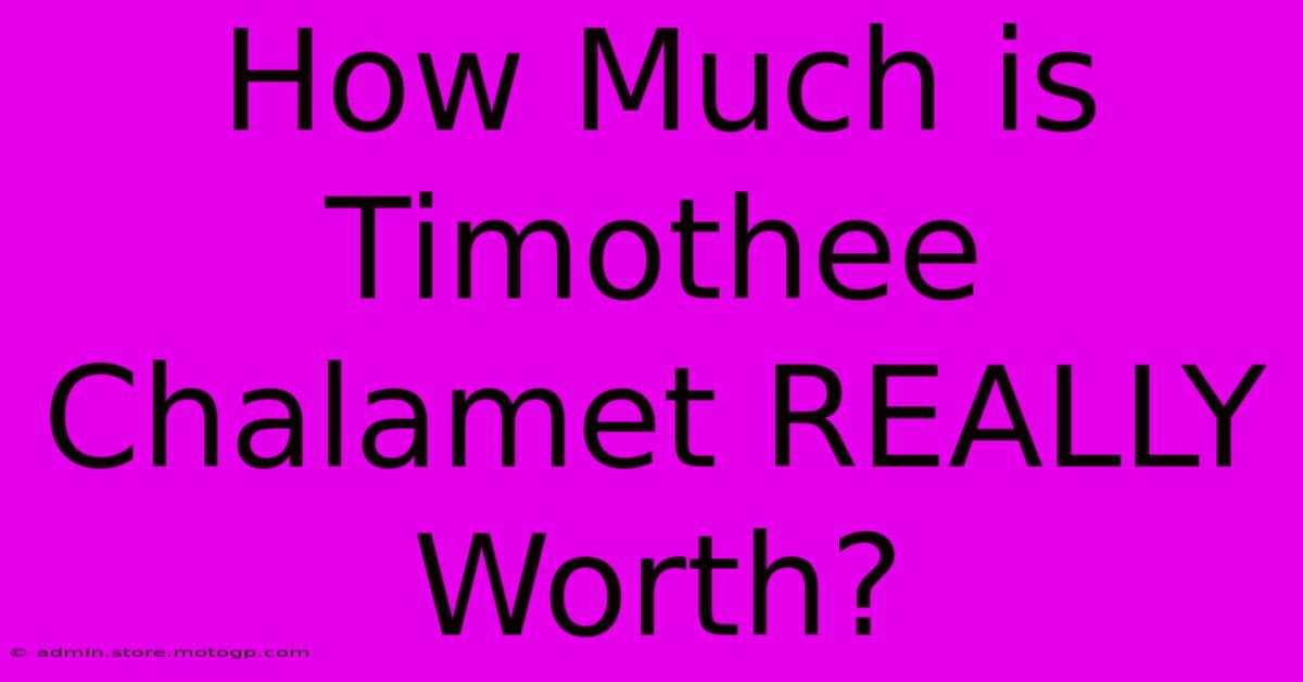 How Much Is Timothee Chalamet REALLY Worth?