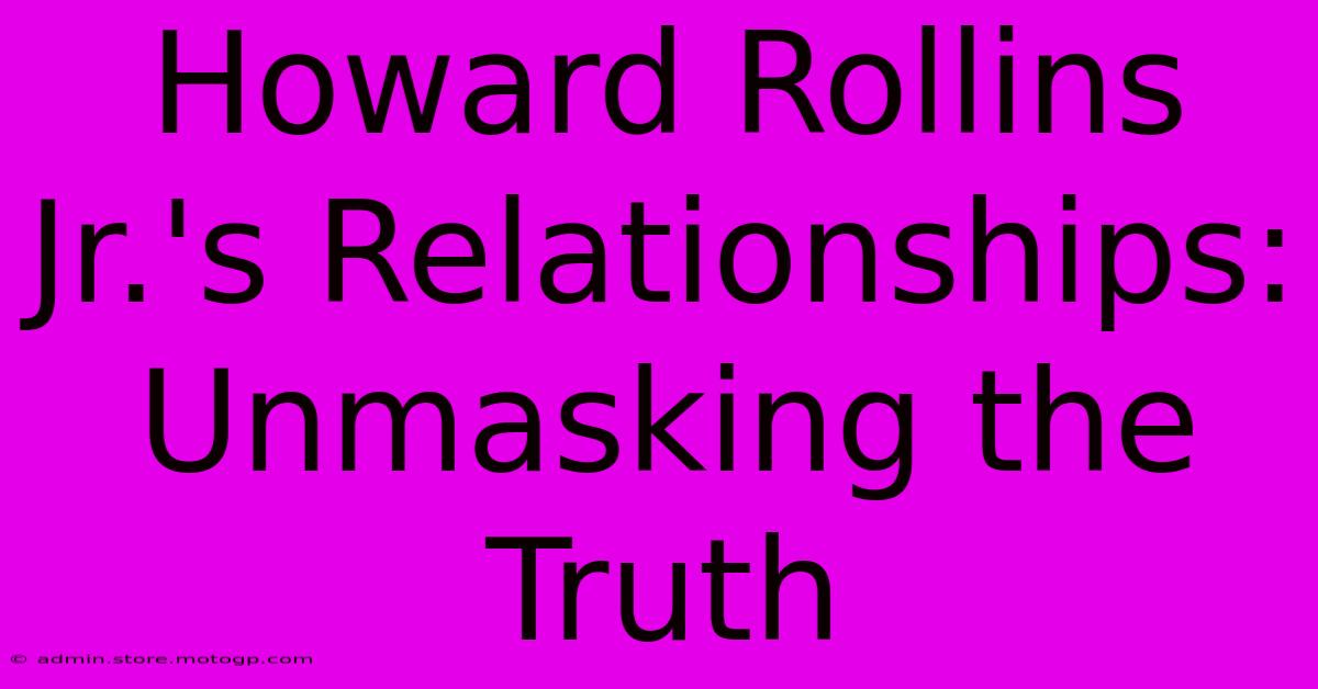 Howard Rollins Jr.'s Relationships: Unmasking The Truth