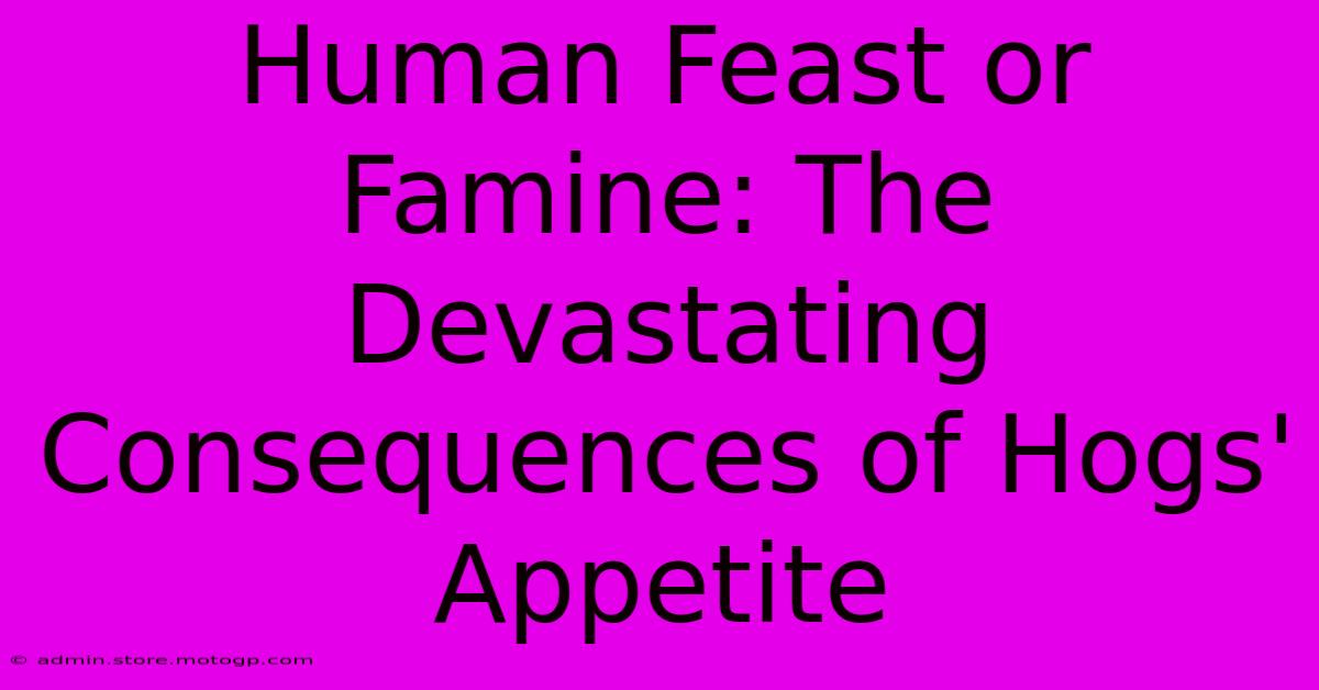 Human Feast Or Famine: The Devastating Consequences Of Hogs' Appetite