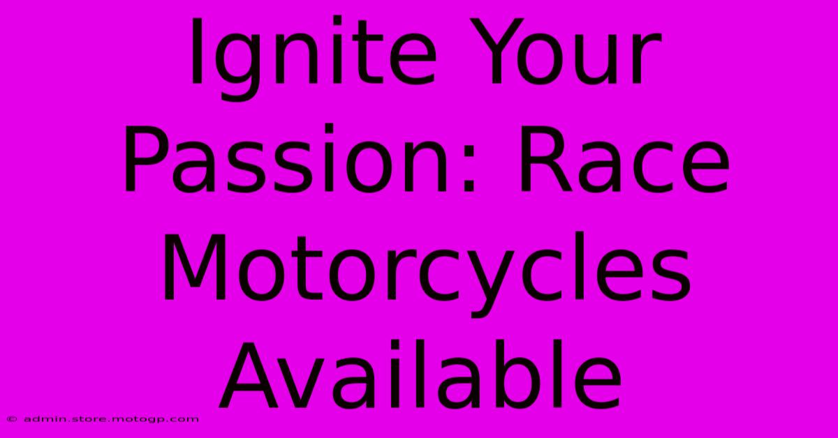 Ignite Your Passion: Race Motorcycles Available