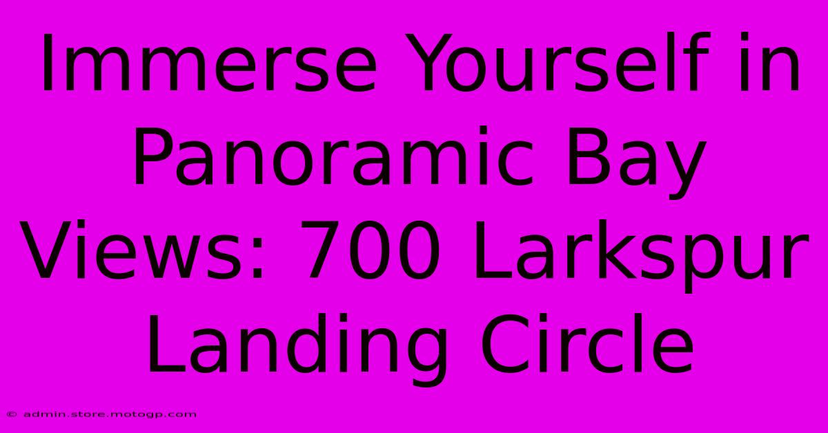 Immerse Yourself In Panoramic Bay Views: 700 Larkspur Landing Circle