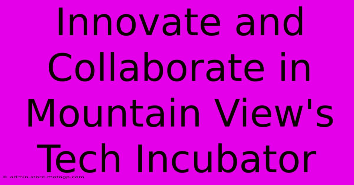 Innovate And Collaborate In Mountain View's Tech Incubator