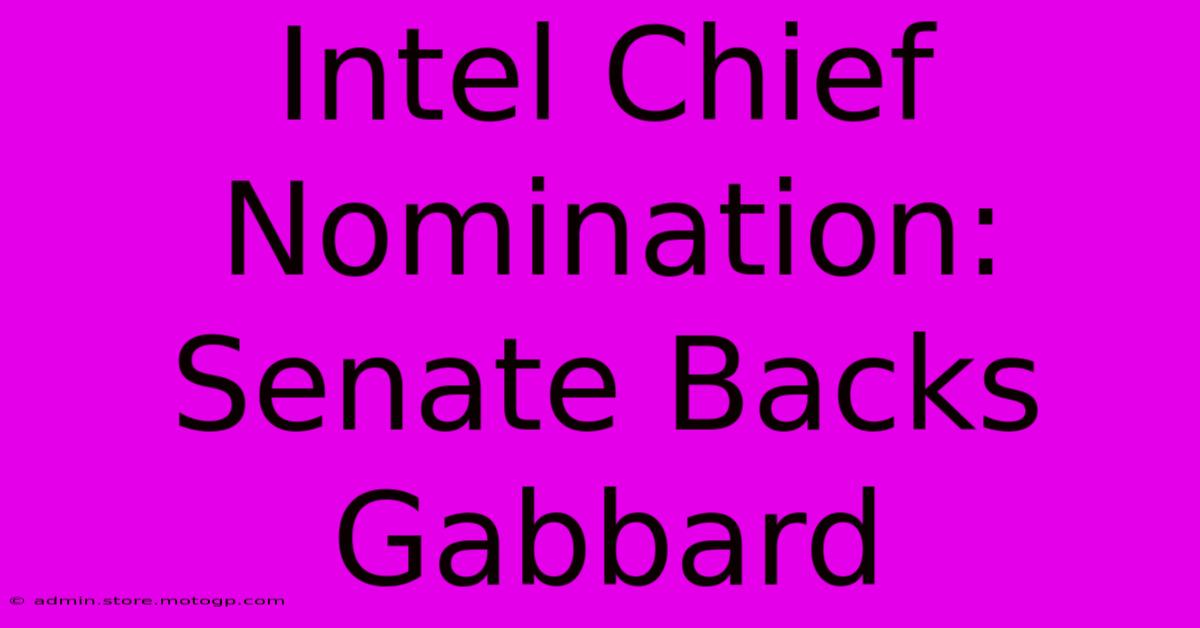 Intel Chief Nomination: Senate Backs Gabbard