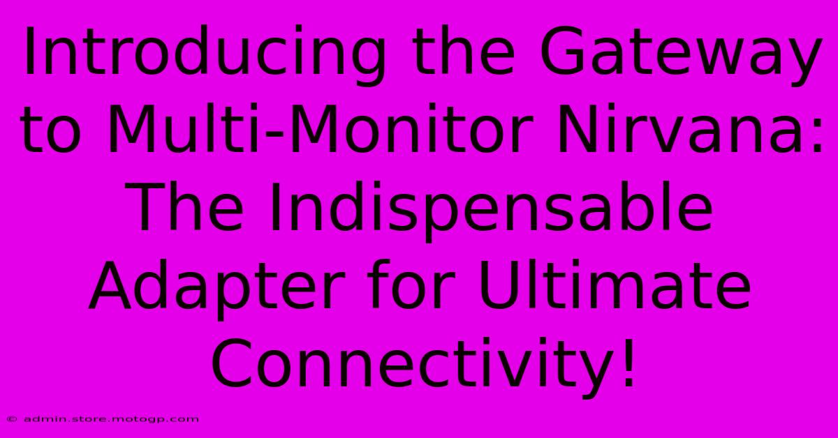 Introducing The Gateway To Multi-Monitor Nirvana: The Indispensable Adapter For Ultimate Connectivity!