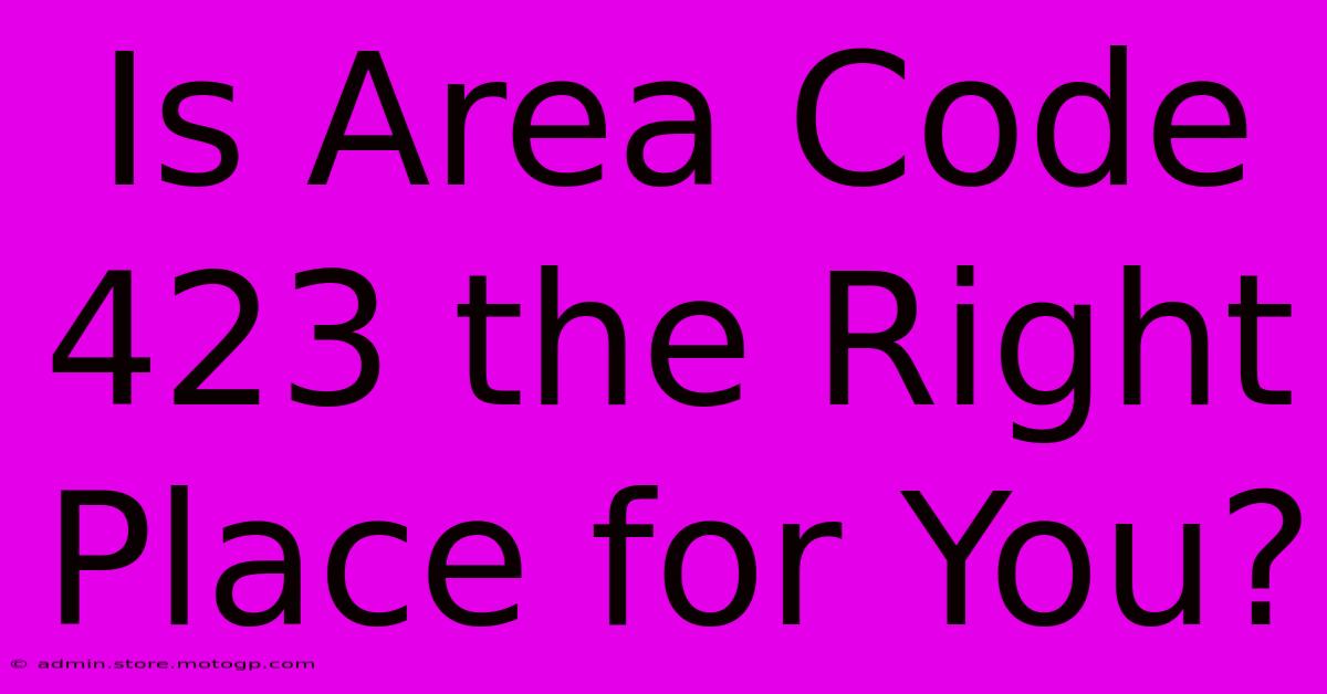 Is Area Code 423 The Right Place For You?