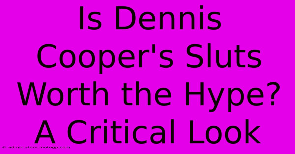 Is Dennis Cooper's Sluts Worth The Hype? A Critical Look