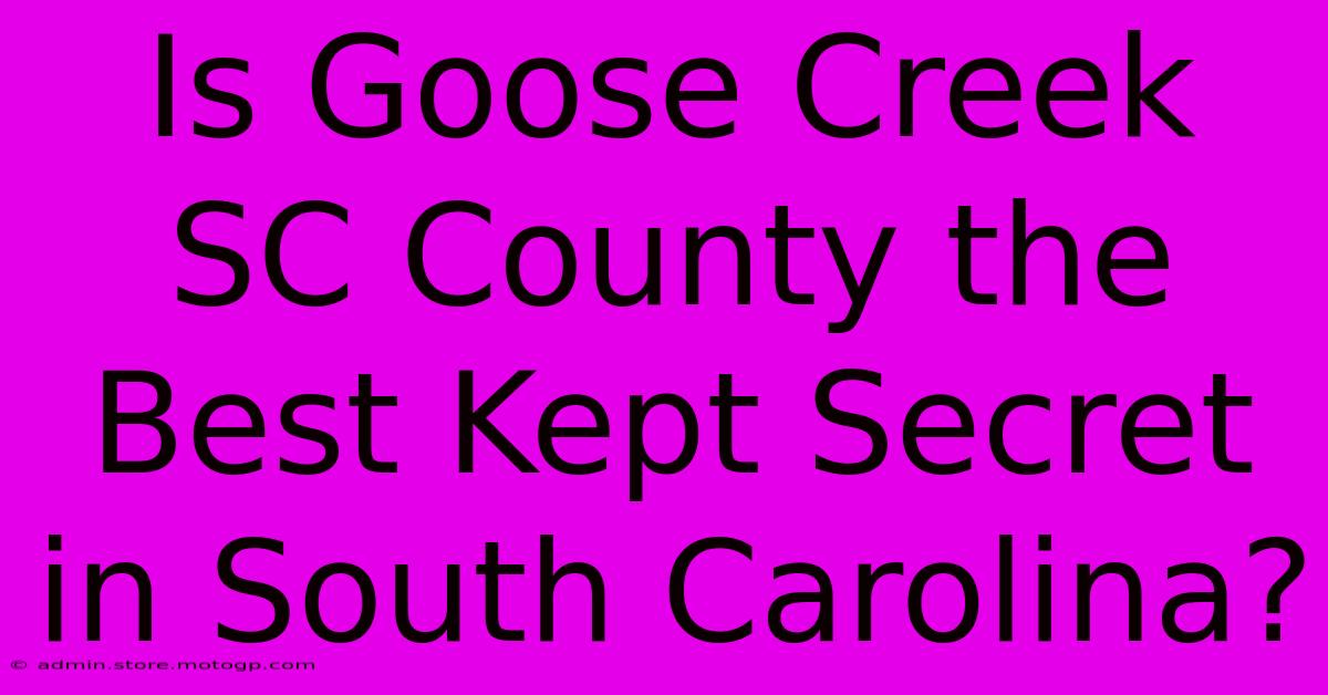 Is Goose Creek SC County The Best Kept Secret In South Carolina?