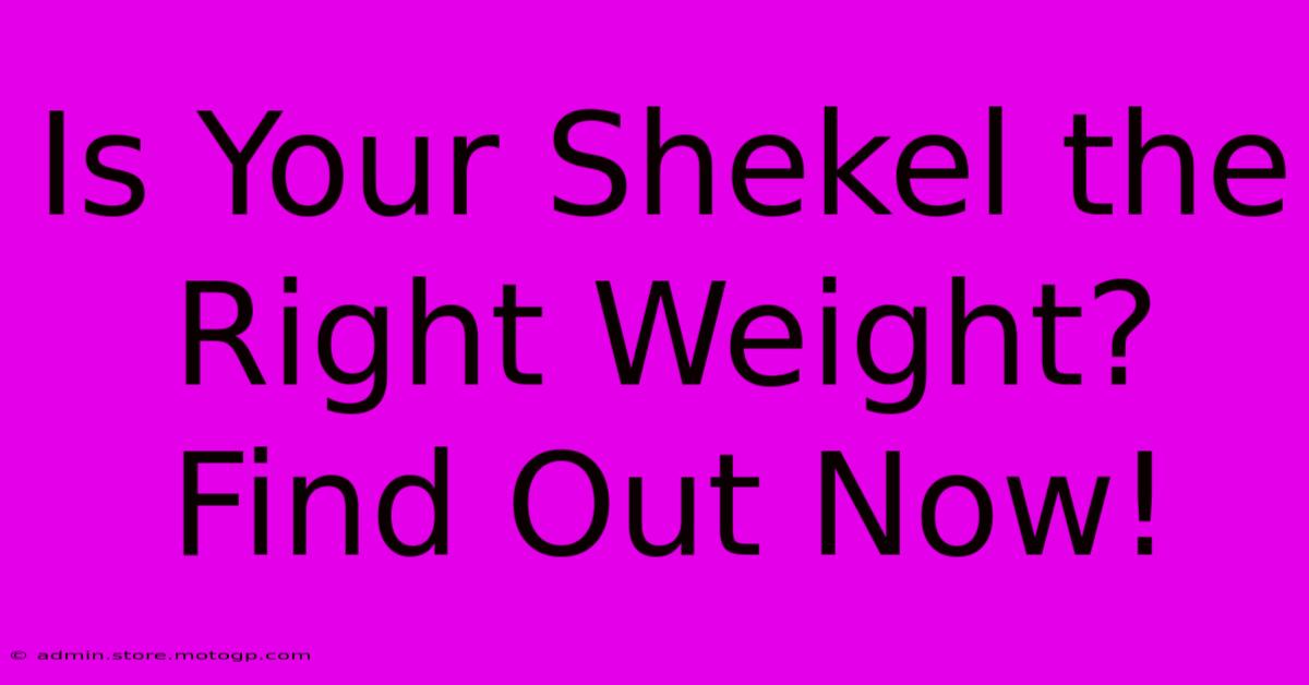 Is Your Shekel The Right Weight? Find Out Now!