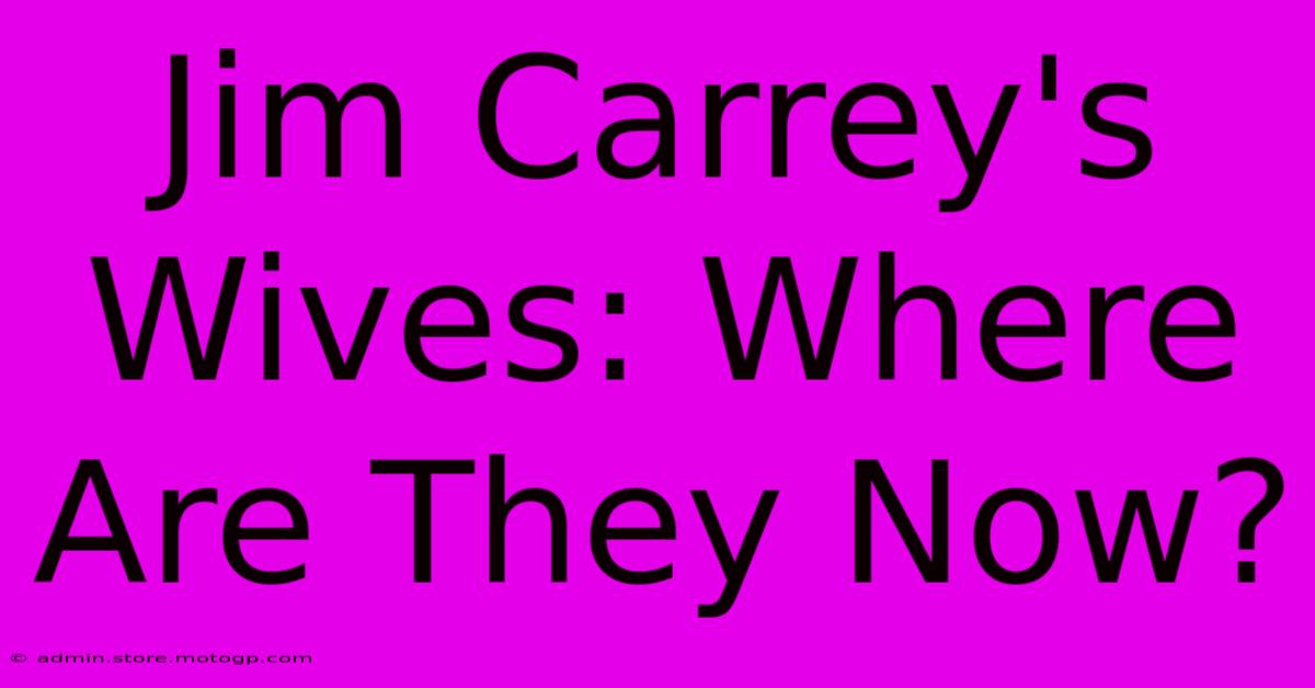 Jim Carrey's Wives: Where Are They Now?