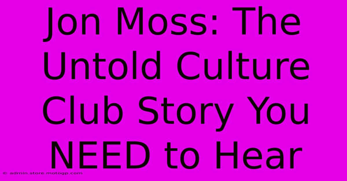 Jon Moss: The Untold Culture Club Story You NEED To Hear