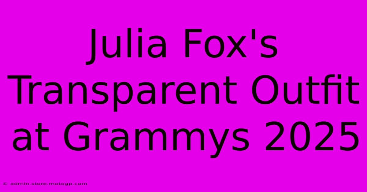 Julia Fox's Transparent Outfit At Grammys 2025