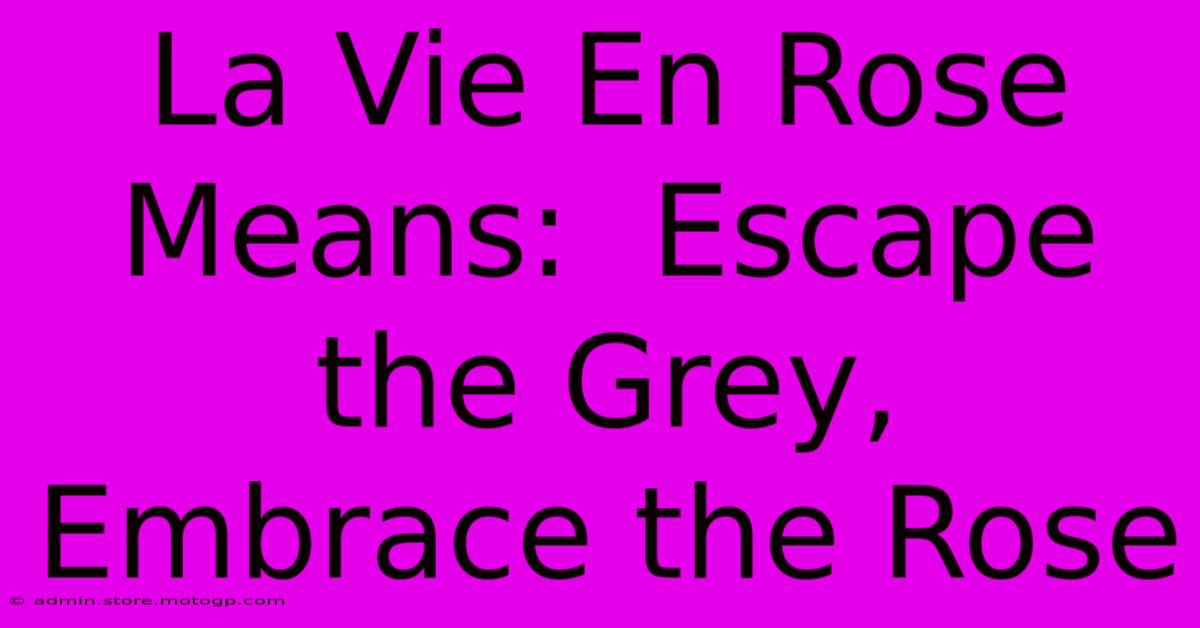 La Vie En Rose Means:  Escape The Grey, Embrace The Rose