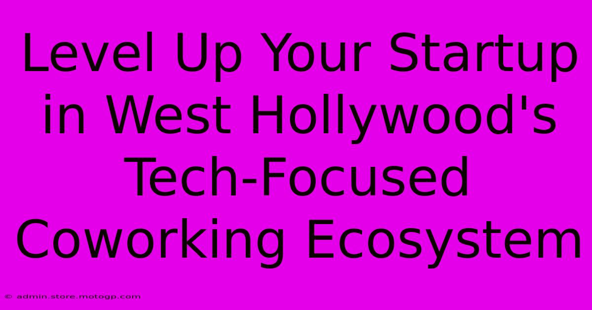 Level Up Your Startup In West Hollywood's Tech-Focused Coworking Ecosystem