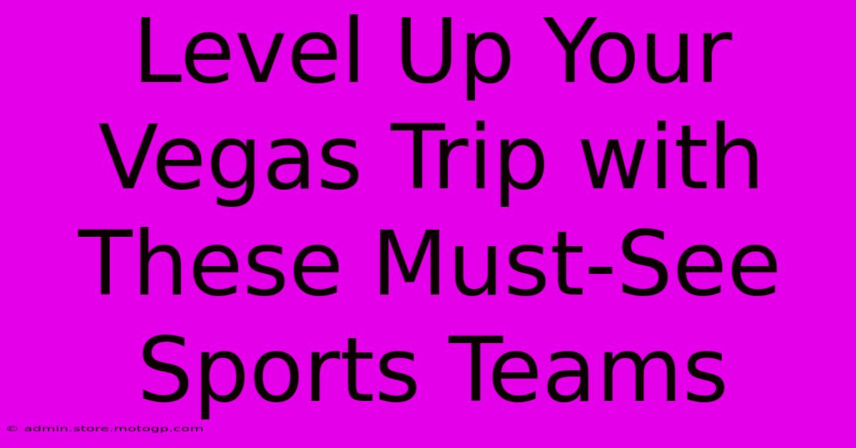 Level Up Your Vegas Trip With These Must-See Sports Teams