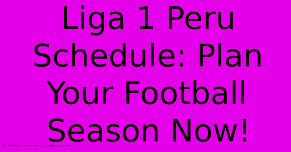 Liga 1 Peru Schedule: Plan Your Football Season Now!