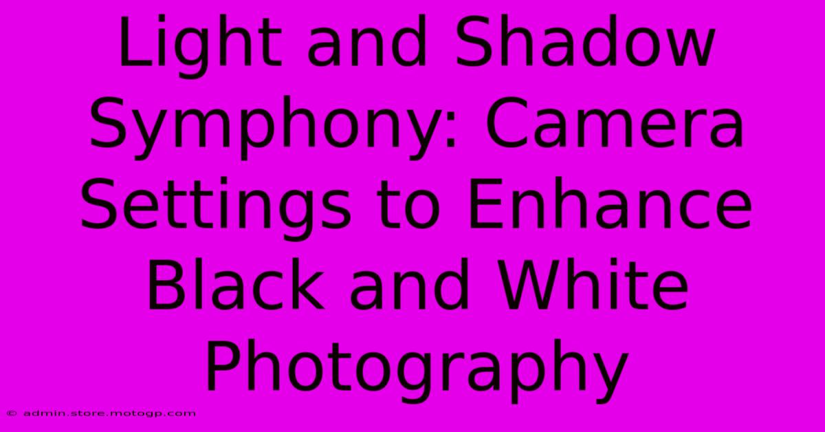 Light And Shadow Symphony: Camera Settings To Enhance Black And White Photography