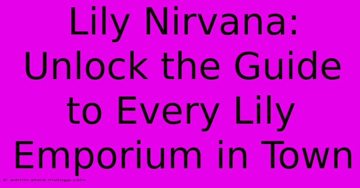 Lily Nirvana: Unlock The Guide To Every Lily Emporium In Town