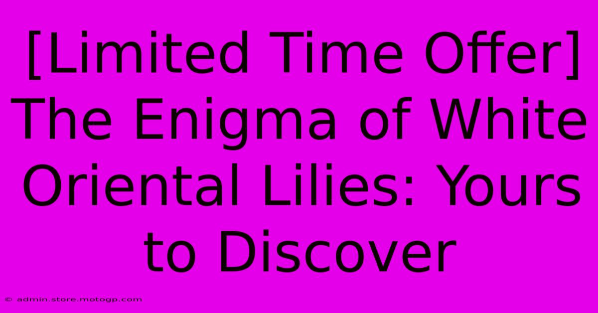 [Limited Time Offer] The Enigma Of White Oriental Lilies: Yours To Discover