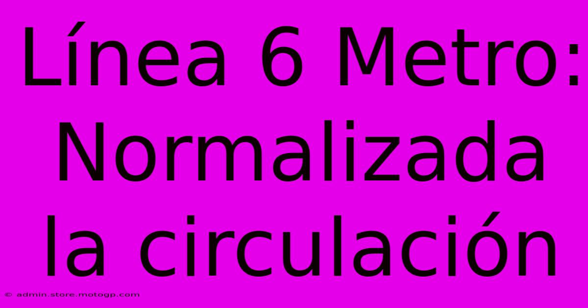 Línea 6 Metro:  Normalizada La Circulación