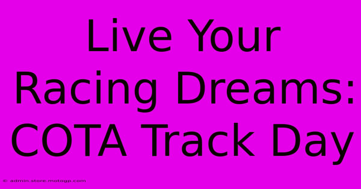 Live Your Racing Dreams: COTA Track Day