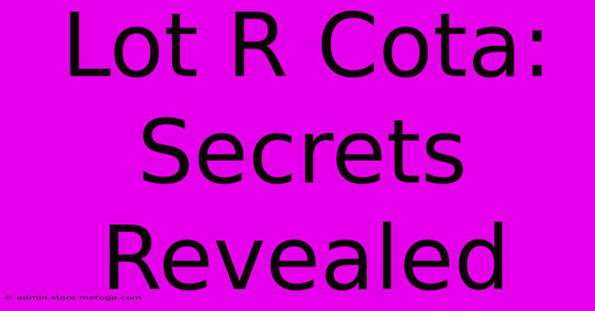 Lot R Cota: Secrets Revealed