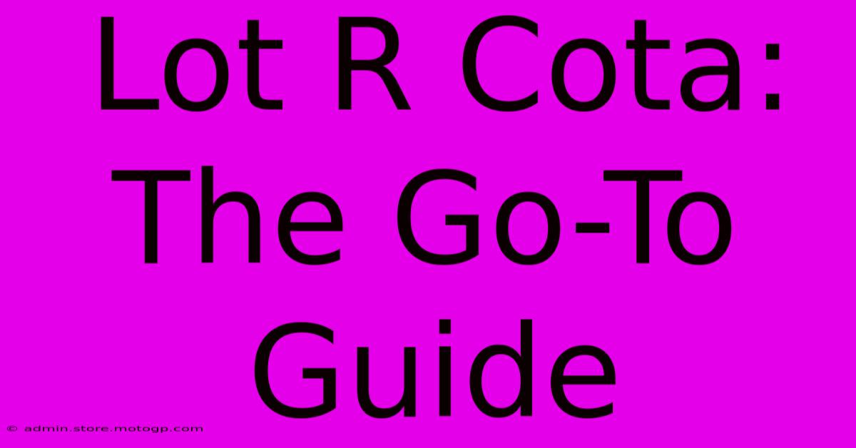 Lot R Cota: The Go-To Guide