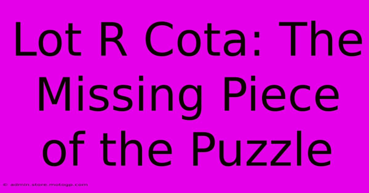 Lot R Cota: The Missing Piece Of The Puzzle