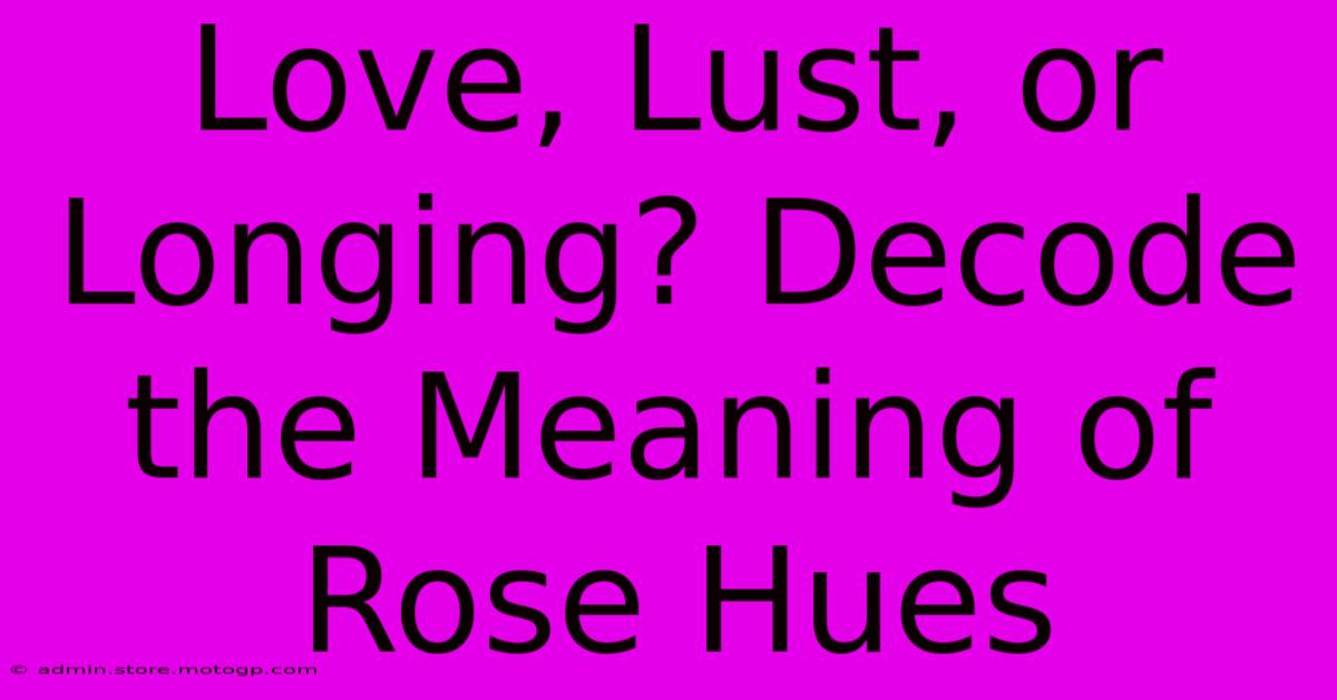 Love, Lust, Or Longing? Decode The Meaning Of Rose Hues