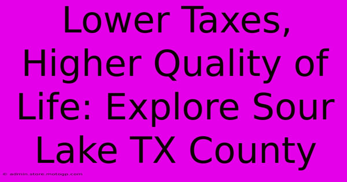 Lower Taxes, Higher Quality Of Life: Explore Sour Lake TX County