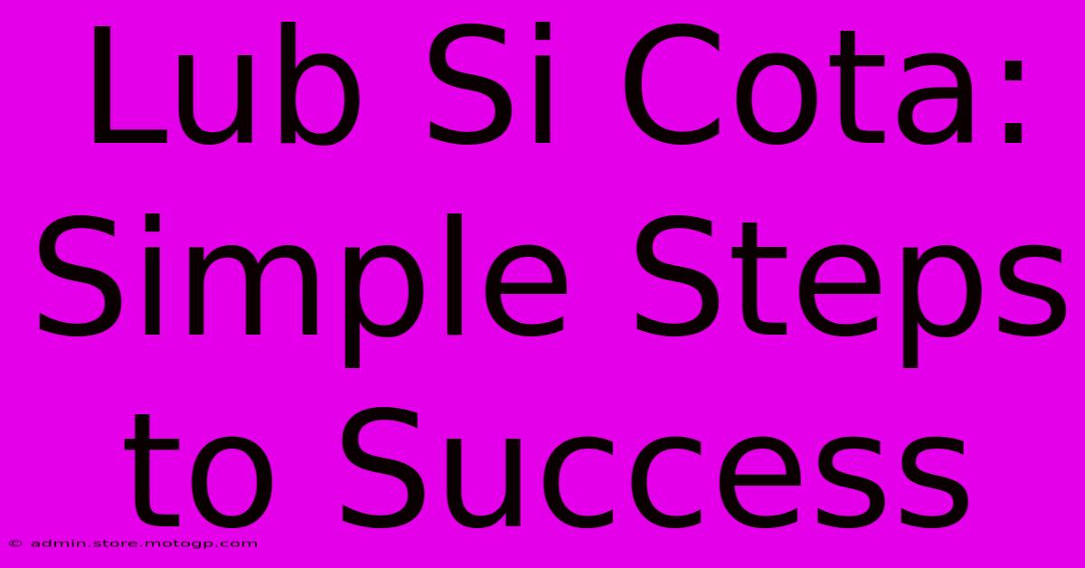 Lub Si Cota: Simple Steps To Success