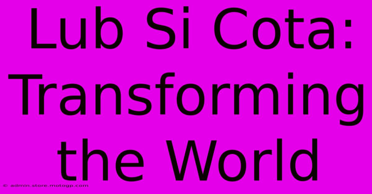 Lub Si Cota: Transforming The World