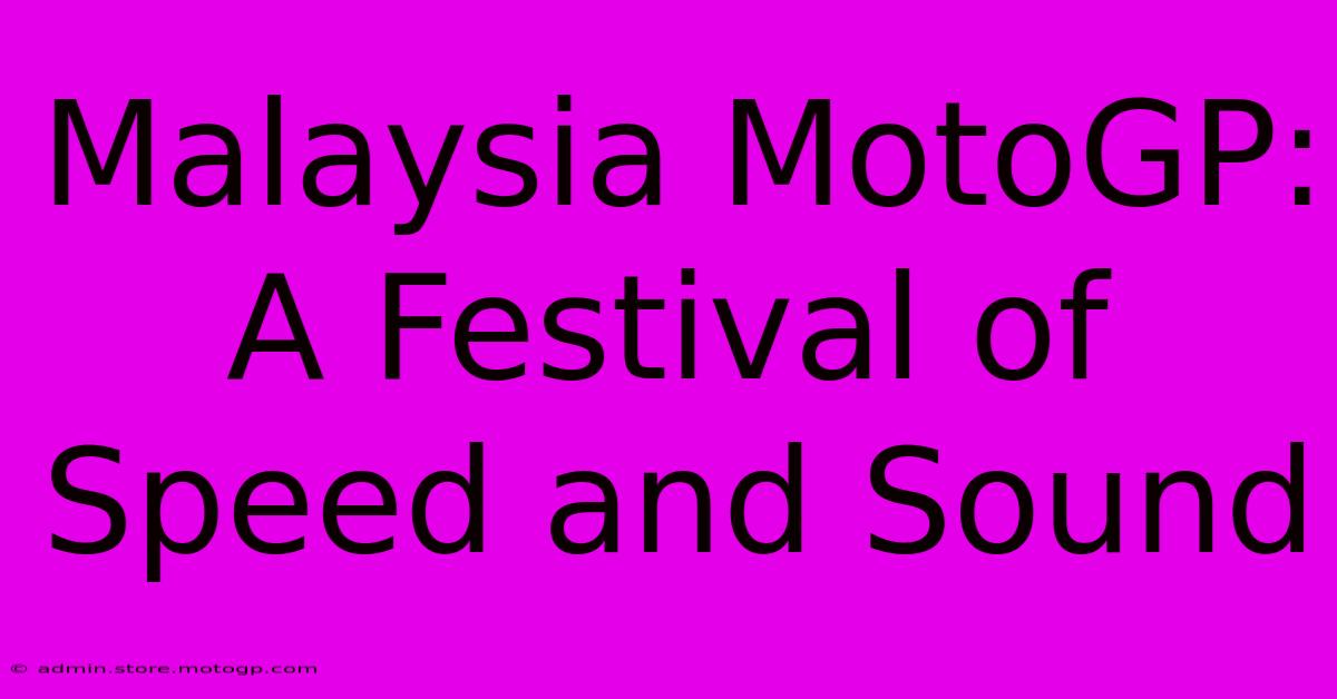 Malaysia MotoGP: A Festival Of Speed And Sound