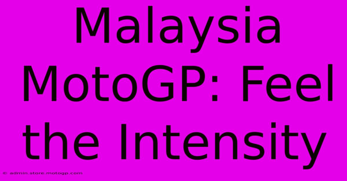 Malaysia MotoGP: Feel The Intensity