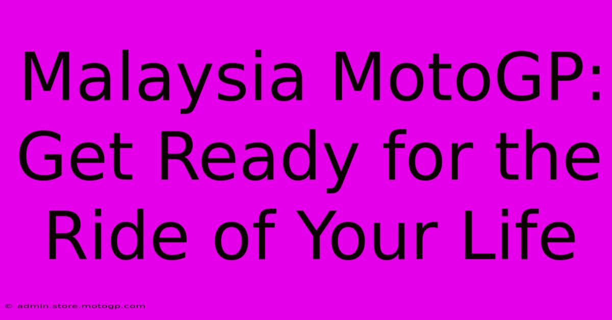 Malaysia MotoGP: Get Ready For The Ride Of Your Life