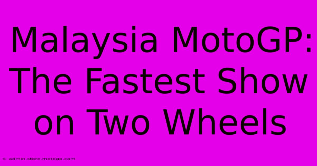 Malaysia MotoGP: The Fastest Show On Two Wheels