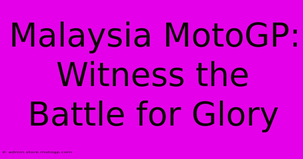 Malaysia MotoGP: Witness The Battle For Glory